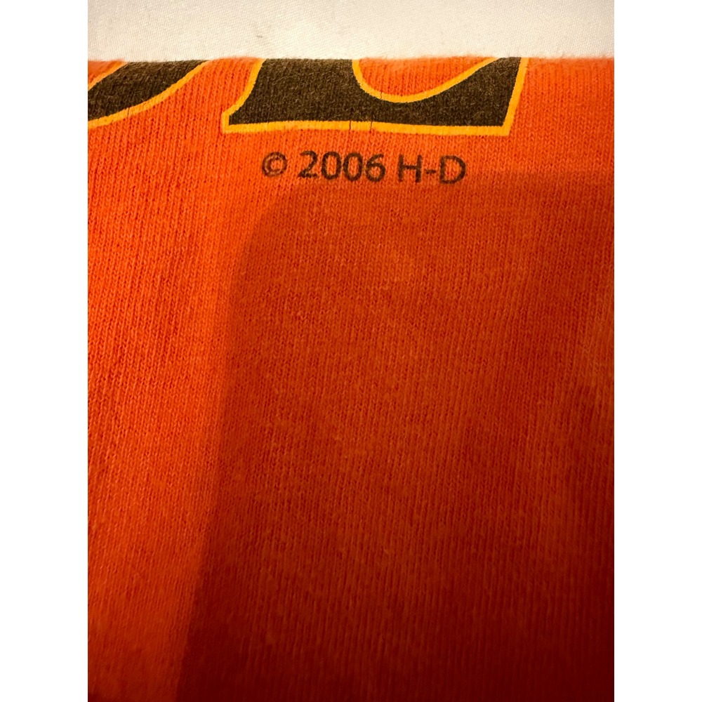 Harley-Davidson Live To Ride Tank Top Mens Orange Gettysburg PA Eagle 2006 - Picture 6 of 6